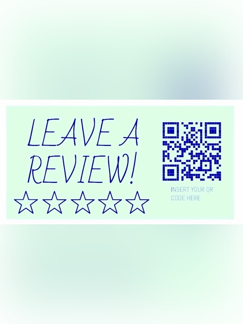50 CUSTOM STICKERS - 2.25” x 1.25” - LEAVE A REVIEW - PERSONALIZED W/ YOUR QR